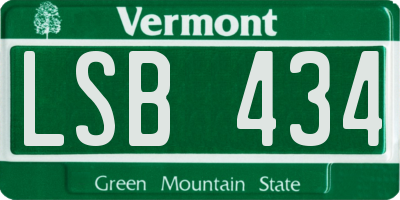 VT license plate LSB434