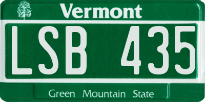 VT license plate LSB435