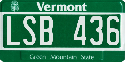 VT license plate LSB436