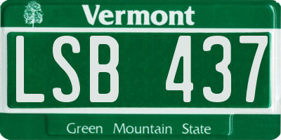 VT license plate LSB437