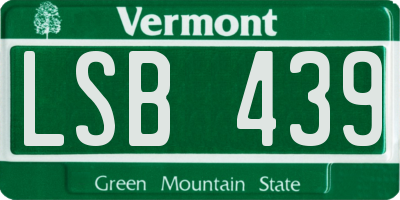 VT license plate LSB439