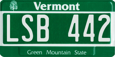 VT license plate LSB442