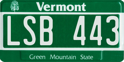 VT license plate LSB443