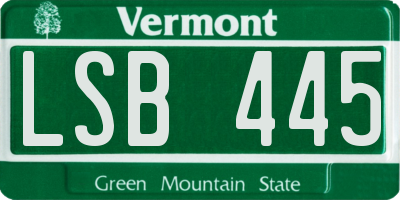 VT license plate LSB445