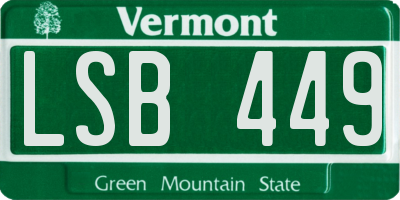 VT license plate LSB449