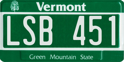 VT license plate LSB451