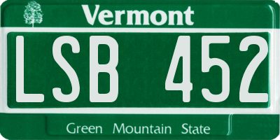 VT license plate LSB452