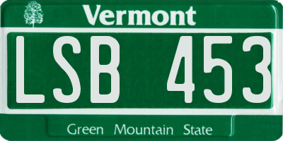 VT license plate LSB453