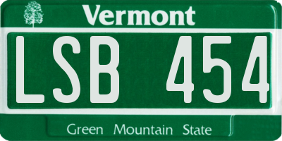 VT license plate LSB454