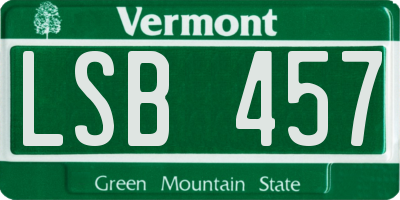 VT license plate LSB457