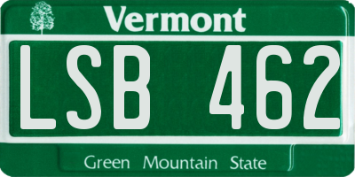 VT license plate LSB462
