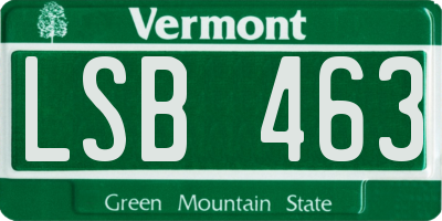 VT license plate LSB463