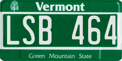 VT license plate LSB464