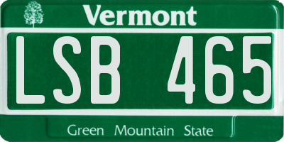 VT license plate LSB465