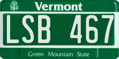 VT license plate LSB467