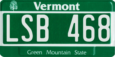 VT license plate LSB468