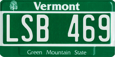 VT license plate LSB469