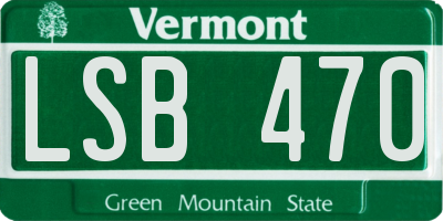 VT license plate LSB470