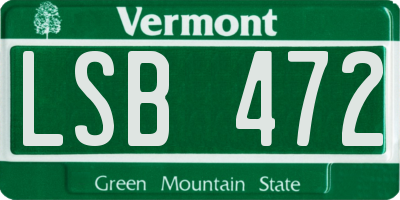 VT license plate LSB472