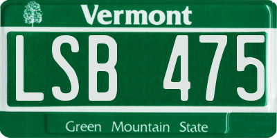 VT license plate LSB475