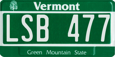 VT license plate LSB477