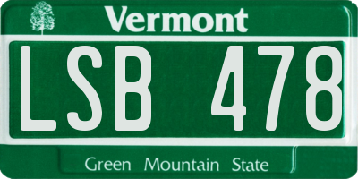 VT license plate LSB478