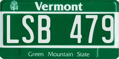 VT license plate LSB479