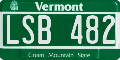 VT license plate LSB482