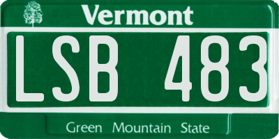 VT license plate LSB483