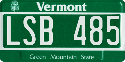 VT license plate LSB485