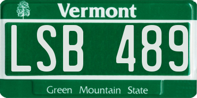 VT license plate LSB489