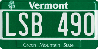 VT license plate LSB490