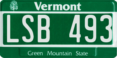 VT license plate LSB493