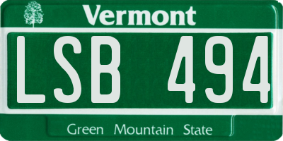 VT license plate LSB494