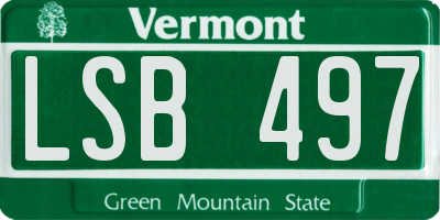 VT license plate LSB497