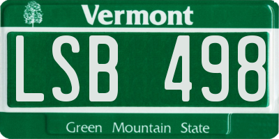 VT license plate LSB498