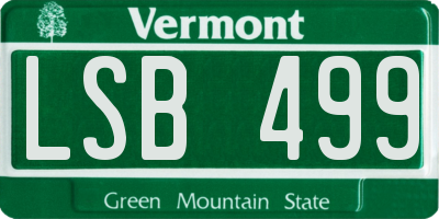 VT license plate LSB499