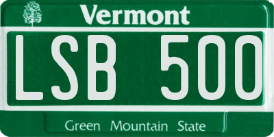 VT license plate LSB500