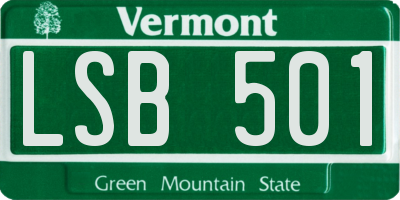 VT license plate LSB501