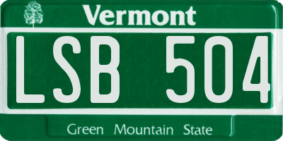 VT license plate LSB504