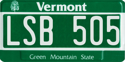 VT license plate LSB505