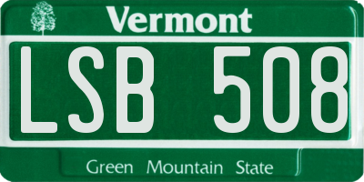 VT license plate LSB508