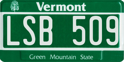 VT license plate LSB509