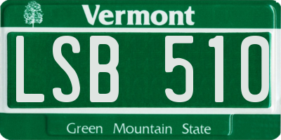 VT license plate LSB510
