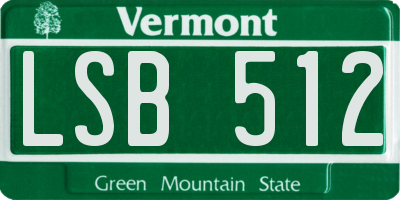 VT license plate LSB512