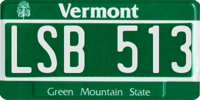 VT license plate LSB513