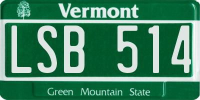 VT license plate LSB514