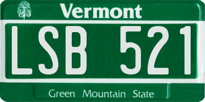 VT license plate LSB521