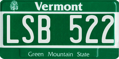 VT license plate LSB522
