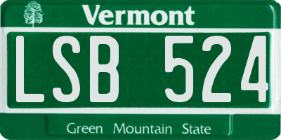 VT license plate LSB524